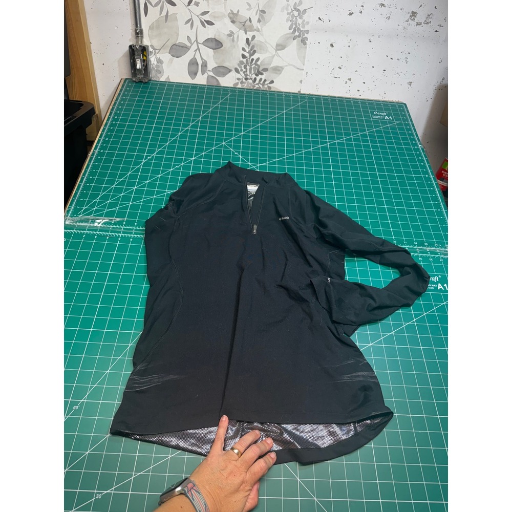 Columbia Omni-Heat Baselayer Top Womens XL Black Quarter Zip Long Sleeve 4F06